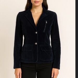 Nili Lotan Navy Velvet Blazer